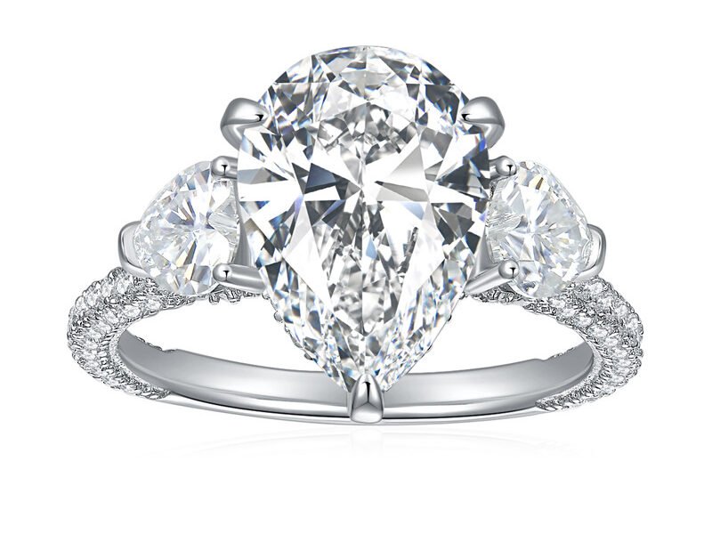 O1CN01308hXH1g2WMLLxiHw_!!3896764084-0-cib Pear shaped all moissanite ring ins style 925 silver ring
