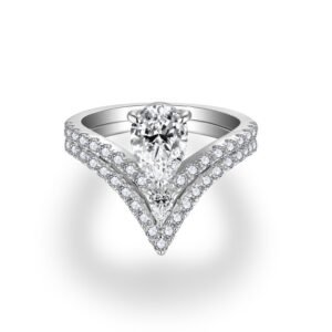 Round 8-carat all moissanite gold and silver plated ring
