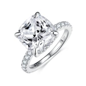 11mm 5-carat firework-cut full moissanite luxuriously set ring