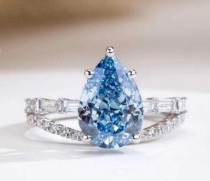 Waterdrop Blue Diamond Ring