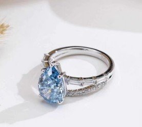 Waterdrop Blue Diamond Ring