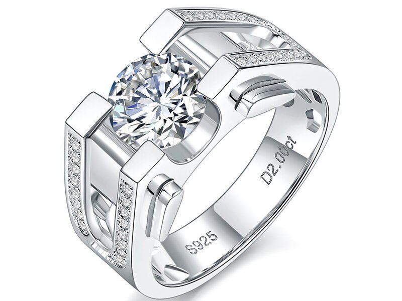 O1CN014LjTj91g2WEU9dvuW_!!3896764084-0-cib Mozambique men's diamond ring 925 silver plated platinum 18K gold wedding ring simple one carat diamond inlaid light luxury