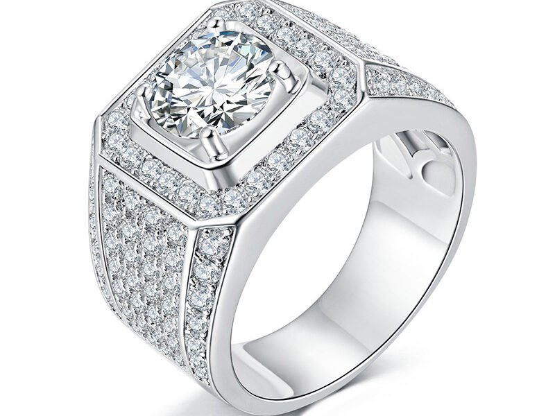 5-carat gemstone men's ring s925 silver moissanite ring zircon men's ring