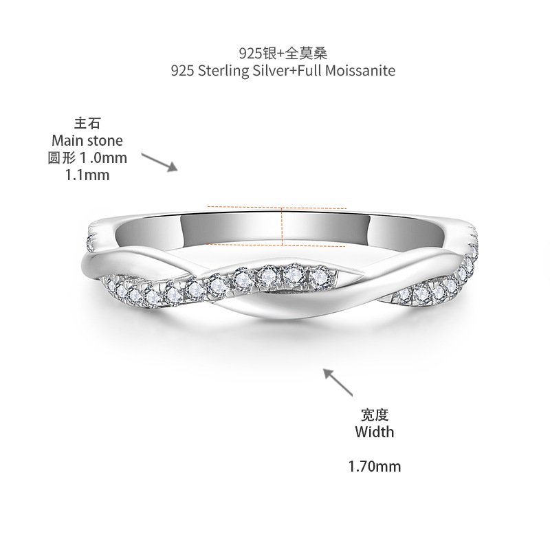 New Water Drop 7 * 10mm2 Carat Full Moissanite Ring, Engagement Ring, Women's Overlapping Wear