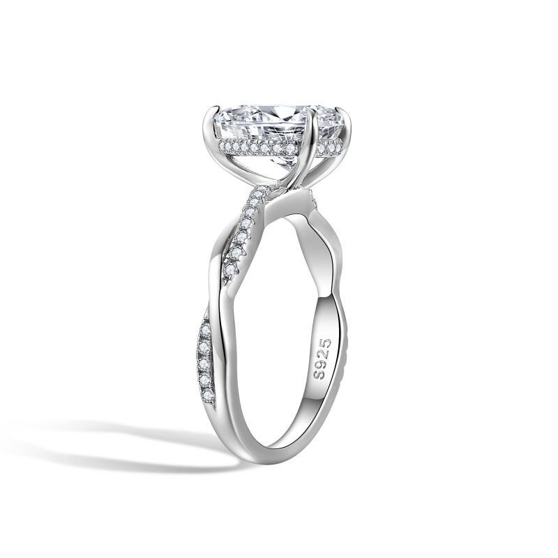 New Water Drop 7 * 10mm2 Carat Full Moissanite Ring, Engagement Ring, Women's Overlapping Wear