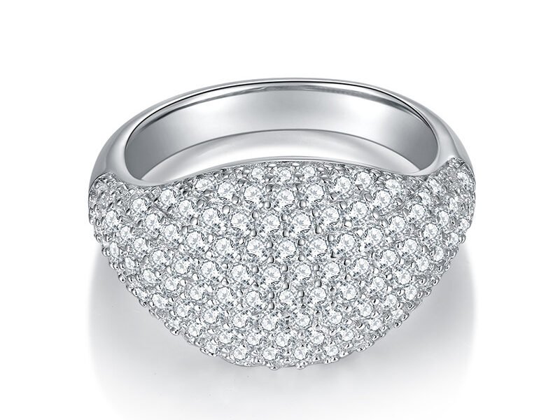 Mosang Diamond Men's and Women's Hip Hop Fashion Ring S925 Silver Plated 18k