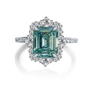 O1CN01gqZjqB1g2WaFfkBx4_!!3896764084-0-cib 3 * 5mm Emerald Cherokee Diamond Women's Row Ring S925 Silver Plated 18k Gold Diamond Ring