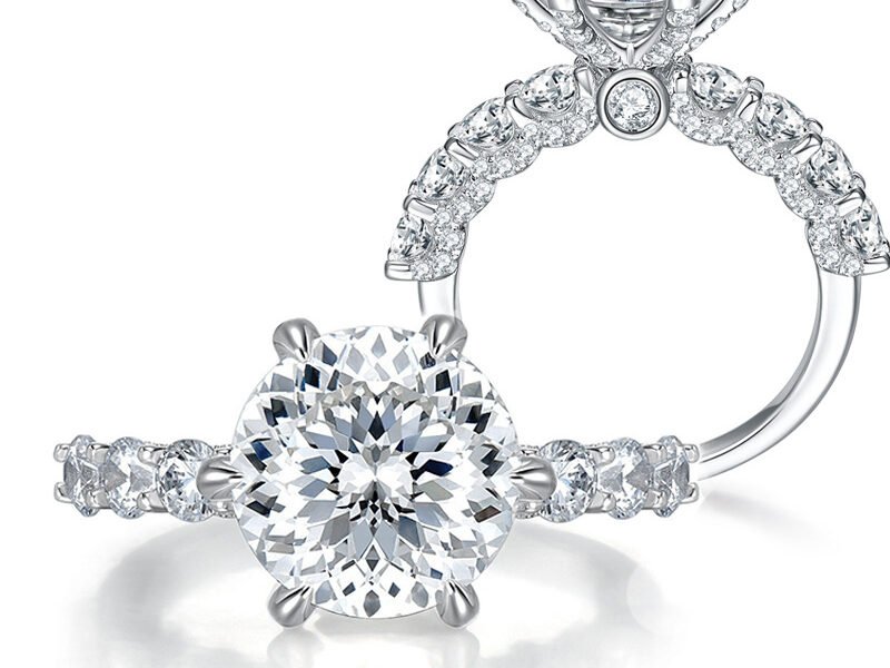 11mm 5-carat firework-cut full moissanite luxuriously set ring