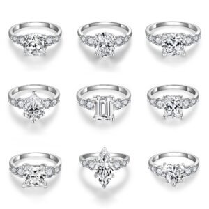 11mm 5-carat firework-cut full moissanite luxuriously set ring
