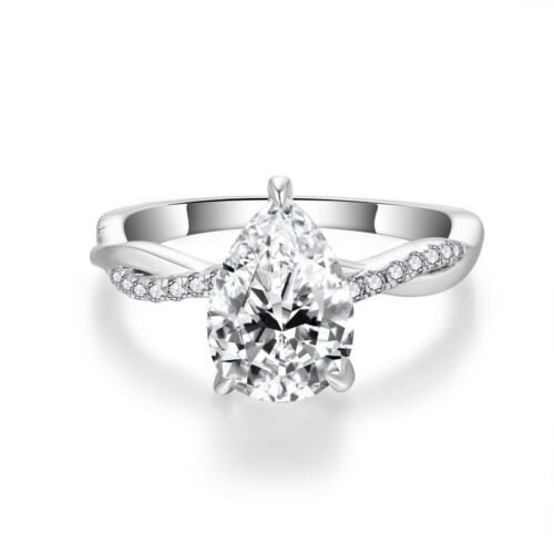 New Water Drop 7 * 10mm2 Carat Full Moissanite Ring, Engagement Ring, Women's Overlapping Wear