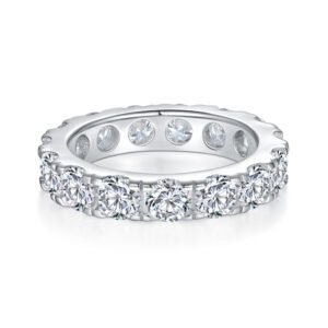 3 * 5mm Emerald Cherokee Diamond Women's Row Ring S925 Silver Plated 18k Gold Diamond Ring