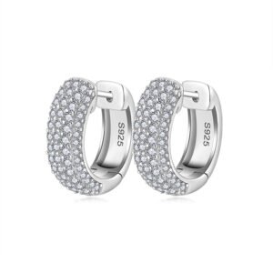 下载 (10) 7 * 9mm pear shaped all moissanite S925 silver plated 18k gold ear hook