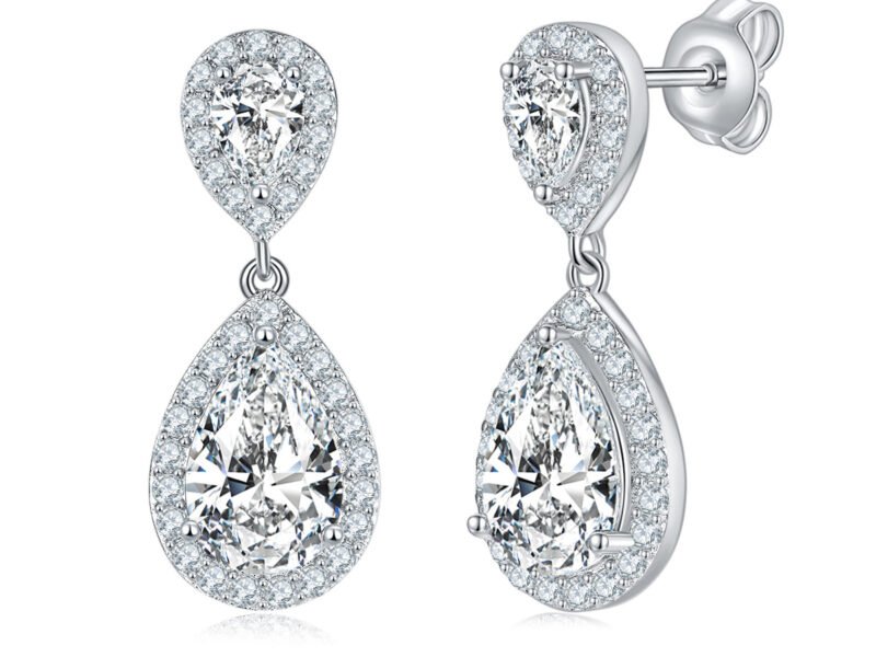 Deluxe Waterdrop D-color Pear shaped Moissanite Earrings S925 Solid Silver Gold Plated Earrings